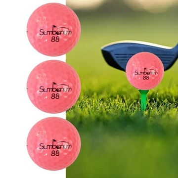 Мячи для гольфа из 3 частей, тренировочный мяч для гольфа на длинные дистанции, розовый