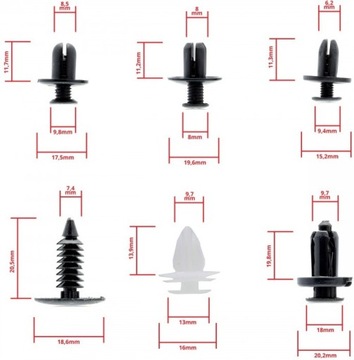 ЗАЖИМЫ, ЗАЖИМЫ, АВТОМОБИЛЬНЫЕ РАСШИРИТЕЛИ, 100 ШТ.