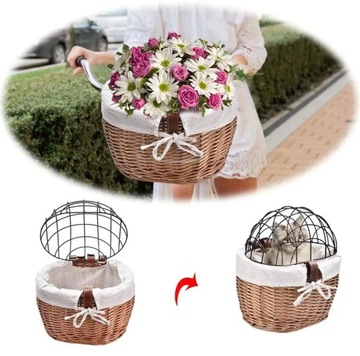 ВЕЛОСИПЕДНАЯ КОРЗИНА ДЛЯ СОБАК И КОШЕК ВЕЛОСИПЕД ПЛЕТЕНЫЙ ПЕРЕВОЗКА ДЛЯ ЖИВОТНЫХ