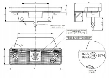 СВЕТОДИОДНЫЙ ГАБАРИТНЫЙ ФОНАРЬ, БЕЛЫЙ, ОТРАЖАТЕЛЬ TIR