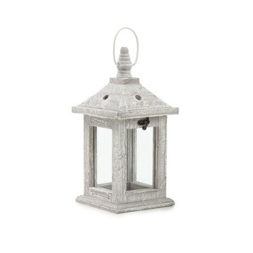 Drewniany Lampion Dekoracyjny Szary Latarnia Taras