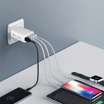 ŁADOWARKA SIECIOWA SZYBKA USB-A USB QC 3.0 65W USB-C PD TYP C DO TELEFONU