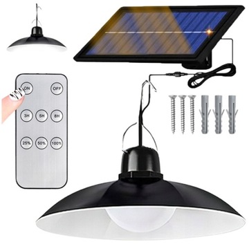 ŻYRANDOL LAMPA SOLARNA LED WISZĄCA SUFITOWA + PILOT