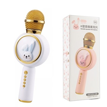 Mikrofon Karaoke dla dzieci Bluetooth głośnik róż