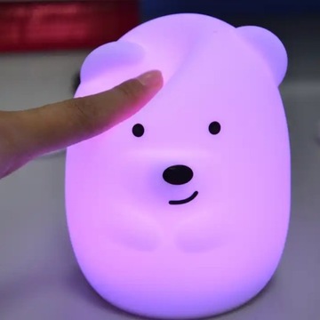 СИЛИКОНОВЫЙ НОЧНИК, МИШКА, МИШКА, ДЛЯ ДЕТЕЙ, ЦВЕТНОЙ СВЕТОДИОДНЫЙ RGB ПУЛЬТ