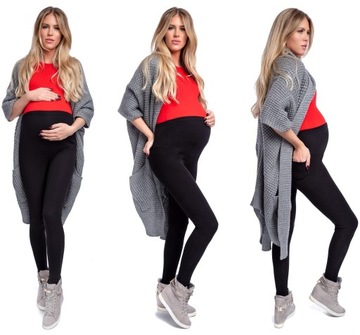Legginsy CIĄŻOWE kieszeniami getry ocieplane XXL44