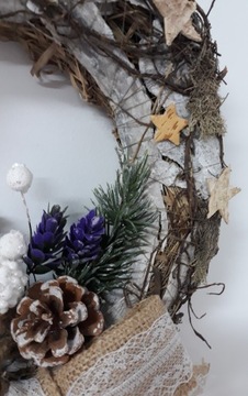 РОЖДЕСТВЕНСКИЙ ВЕНОК НА ДВЕРЬ, натуральный бохо ПЛАТЬЕ