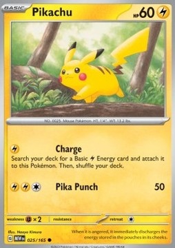 Karta Pokemon Pikachu (MEW 025) 25/165
