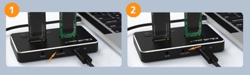 STACJA DOKUJĄCA DYSKÓW 2x SSD M.2 NVME SATA USB-C DUAL 2x 2TB KOPIOWANIE