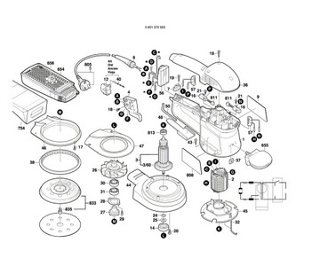 ВИНТ M7x16 Bosch GEX125AC PEX12AE