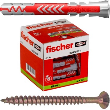 Kołki FISCHER DUOPOWER + wkręt 8x65 25 szt kołki do betonu