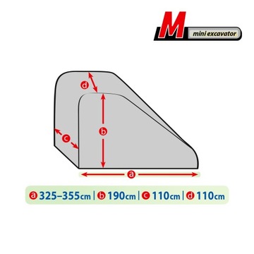 Защитный чехол для мини-экскаватора длиной 325-355 см + сумка