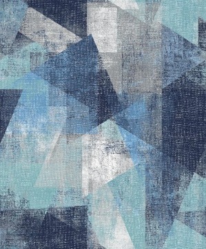 Tapeta ścienna geometria niebiesko szara PP3601