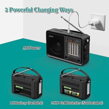 XHDATA D901 Портативный радио Bluetooth FM-динамик