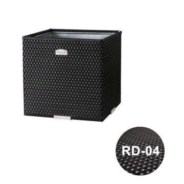 Donica technorattan 46x46x46 cm Czarny PRODUCENT