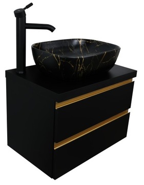ZESTAW POD UMYWALKĘ 70 CM | CZARNY MAT | LAKIER