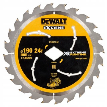 DEWALT Piła tarczowa do drewna 190mm 24z DT40270