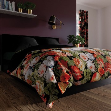 Pościel 200x220 satyna bawełniana Premium KWIATY