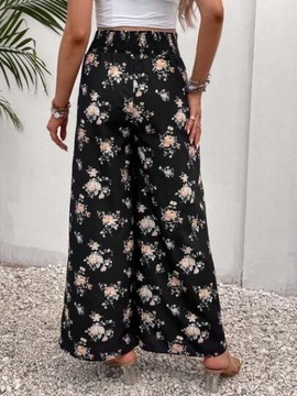 SHEIN ЧЕРНЫЕ БРЮКИ ДЛЯ МАТЕРИАЛОВ С ЦВЕТОЧНЫМИ КАРМАНАМИ L 60269