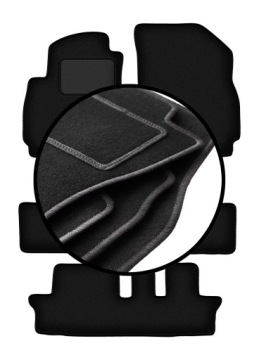 Velurové koberce komplet pro: CHevrolet Orlando I 7 osob (2011-2015)