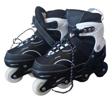 Роликовые коньки Spokey ROLLERS Регулируемые 38-41, черные и белые