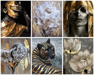 КРАСКА ПО ЦИФРАМ Черная кошка Картины по номерам Oh Art