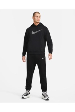 Męskie Hoodie Bluza z Kapturem czarny Nike Rozmiar M 694099-010