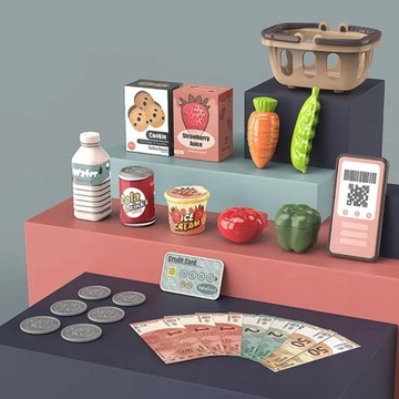 KASA FISKALNA SKLEPOWA INTERAKTYWNA ZAKUPY WAGA SKANER RUCHOMA TAŚMA KOSZYK