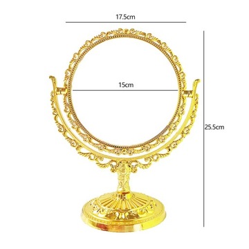 Настольное зеркало для макияжа, вращающееся на 360 градусов, овальное, в винтажном стиле.