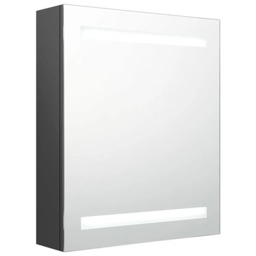 Szafka łazienkowa z lustrem i LED, szara, 50x14x6