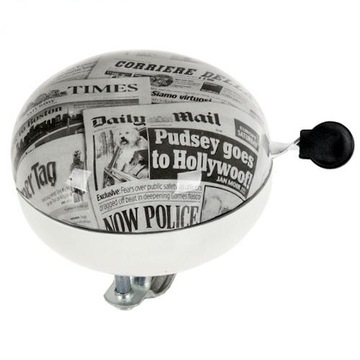 Dzwonek rowerowy M-Wave Ding Dong gazeta holenderka retro gong 80mm