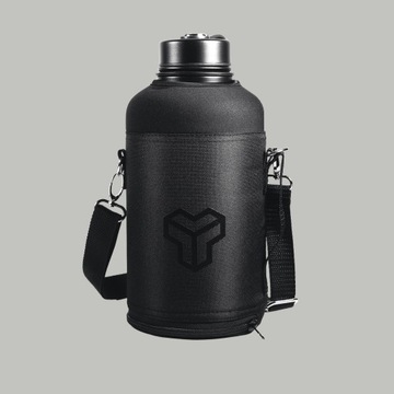 DUŻA STYLOWA BUTELKA BIDON SPORTOWY STALOWY NA RAMIĘ WATER JUG - STRIX 1.8L