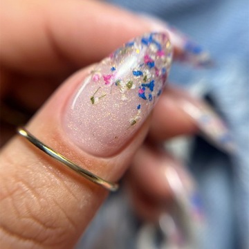 Suszone kwiatki do paznokci Royal Blue Niebieskie kwiaty MollyLac + PILNIK