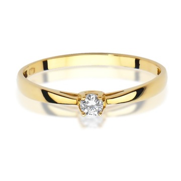 Złoty pierścionek zaręczynowy z cyrkonią 333 8K
