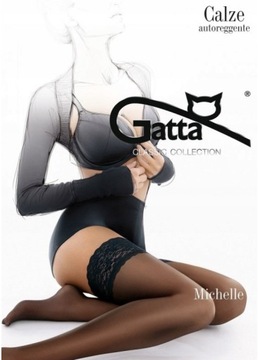 Gatta MICHELLE 01 золотистые чулки с завышенной талией, размер 1/2