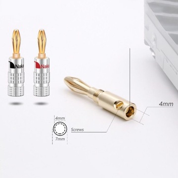 NAKAMICHI ZŁĄCZE WTYK GŁOŚNIKOWY BANANOWY 8 sztuk