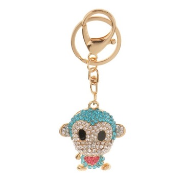 Rhinestone Crystal Monkey Brelok Damski urok Brelok Biżuteria Niebieski
