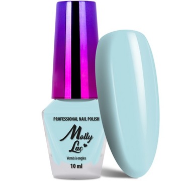 Lakier Do Paznokci Klasyczny MOLLYLAC 10ml Trwały Błękitny Błękit Nr 105