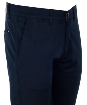 БРЮКИ МУЖСКИЕ ИЗ ТКАНИ, ХЛОПОК, ТЕМНО-СИНИЕ, ОДНОРОДНЫЕ, ПРЯМЫЕ, W34