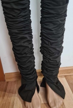 Shein tall spodnie legginsy ocieplane marszczenia M dla wysokich