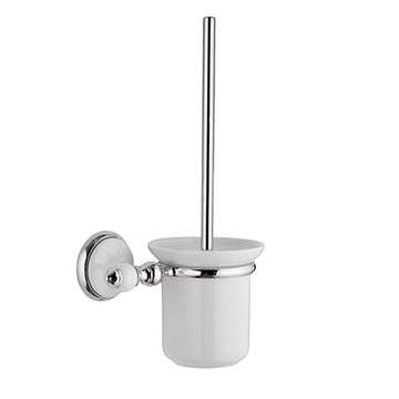 EPOCA Szczotka WC, chrom i biała porcelana. Retro
