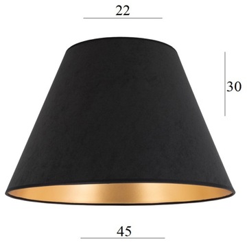 ABAŻUR do lampy podłogowej 8S czarny welur 45/30 czarny velvet stożek