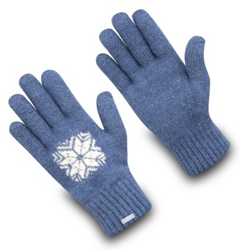 Wełniane rękawiczki Subzero Snowflake L / Denim Blue