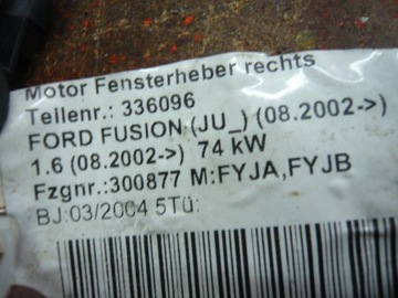 MOTOR OKNO PRAVÝ PŘEDNÍ FORD FUSION