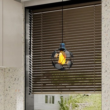 Металлическая сетка в форме футбола, подвесной светильник, абажур, клетка для лампы, домашний декор, черный