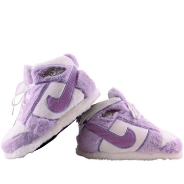 ЗИМНИЕ ТАПОЧКИ ИЗ ПЛЮШЕВОГО МЕХА ФИОЛЕТОВЫЕ NIKE JORDAN Размер 36–43