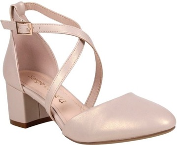 iShoes ТУФЛИ ЖЕНСКИЕ САНДАЛИИ ТУФЛИ НА НИЗКОМ СТАБИЛЬНОМ КАБЛУКЕ ЗАМША