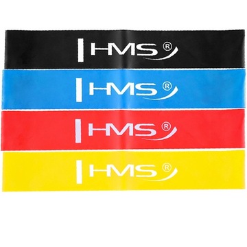 ZESTAW 4 GUM DO ĆWICZEŃ TAŚMY DO ROZCIĄGANIA MINI BAND GUMY OPOROWE HMS
