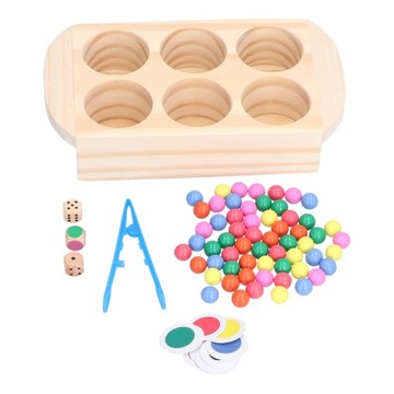 Деревянные разноцветные бусины с зажимом Математика