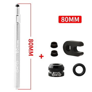 Вентиль для бескамерных шин, алюминиевая гайка штока, серебристый клапан 80 мм.